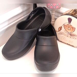 Crocs Black Mercy Work Clogs Slip On Sz 11M NWOB